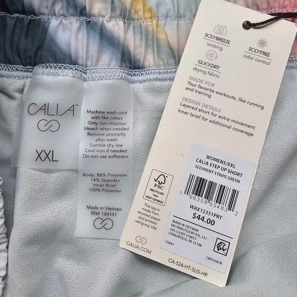 Calia Carrie Underwood Step Up Shorts Women XXL Blue High Rise 3